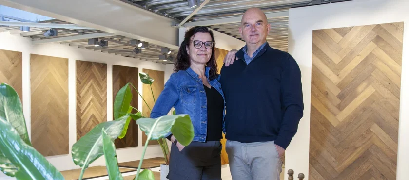 Rob en Tjarda in winkel Elkwood